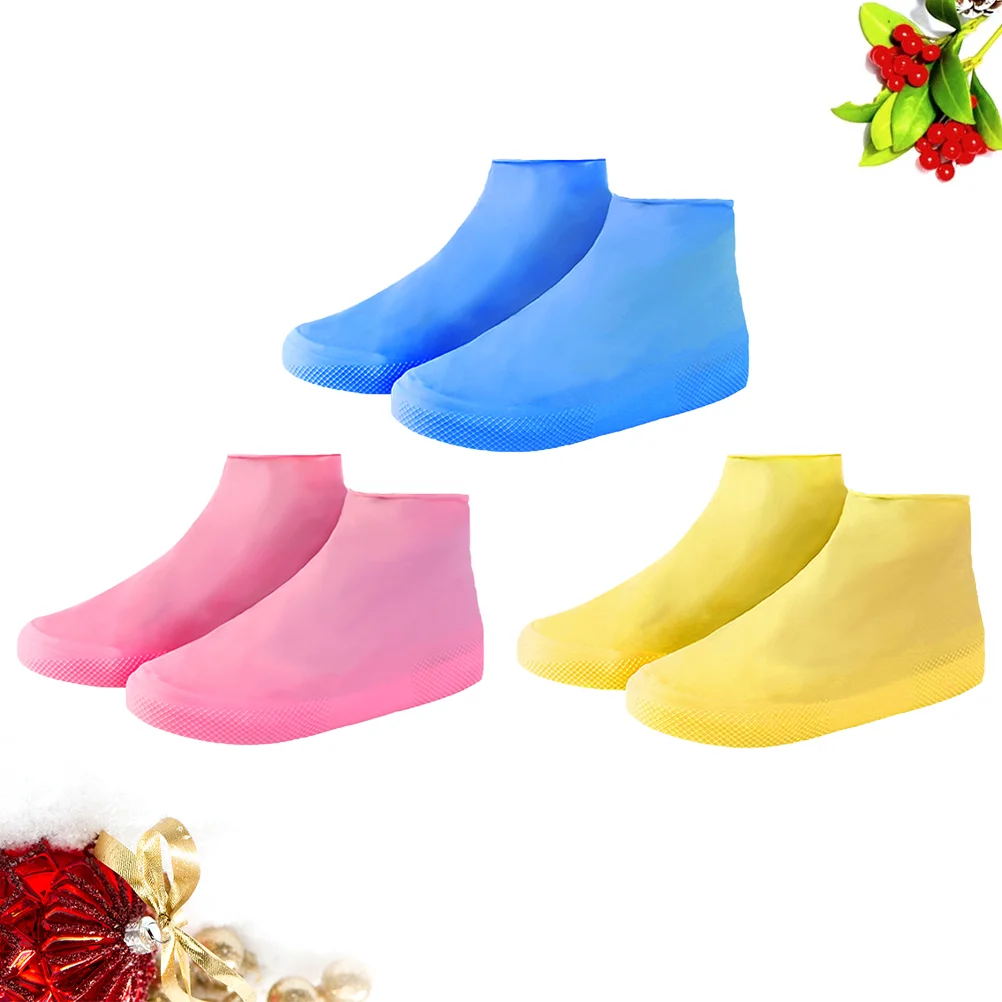

Shoe Cover Waterproof Covers Rain Shoes Overshoes Protectors Boot Reusable Siliconerubber Anti Cycling Sockcase Skid Boots