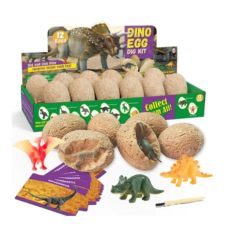 Dinosaur Eggs For Kids 12PCS Dino Egg Excavation Kit STEM Toys For 3-12 Year Old Kids Educational Dig Kit With 12 Eggs Easy To