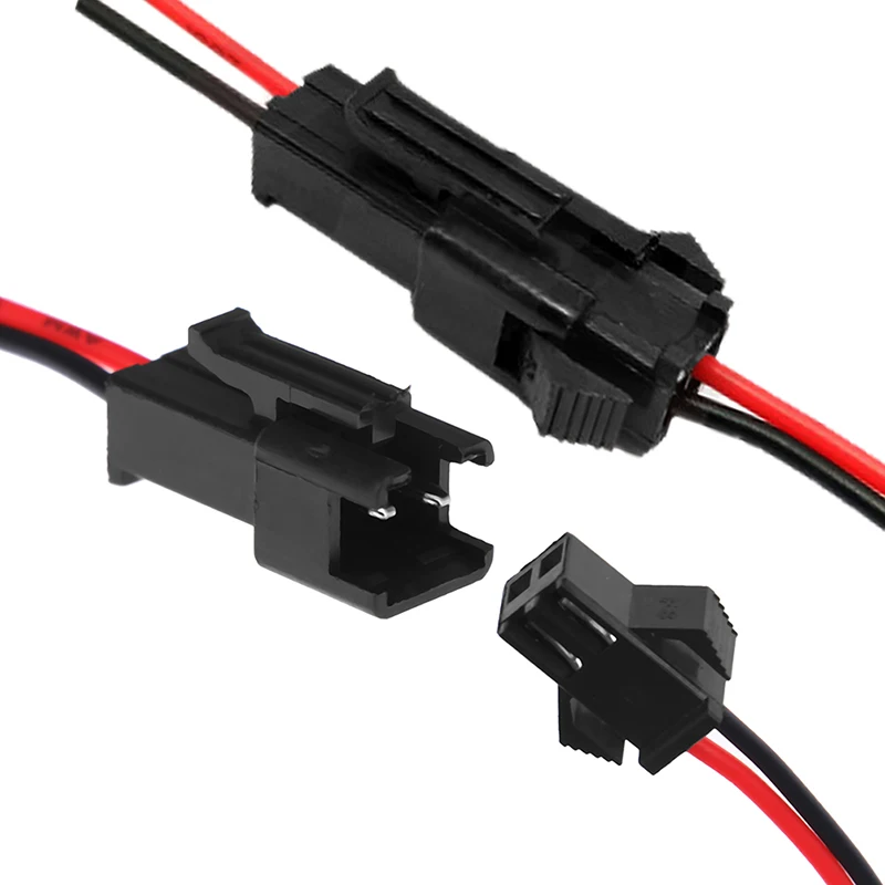 

5 Pairs 10/20cm Long SM 2Pins Plug Male to Female Terminal Wire Connector