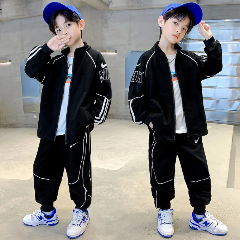 

Boys Autumn Clothing Set Coat Pants 2-piece Korean Spring 4-16Years Children's Outdoor Outfits Teenage Casual Sports Fashion Set
