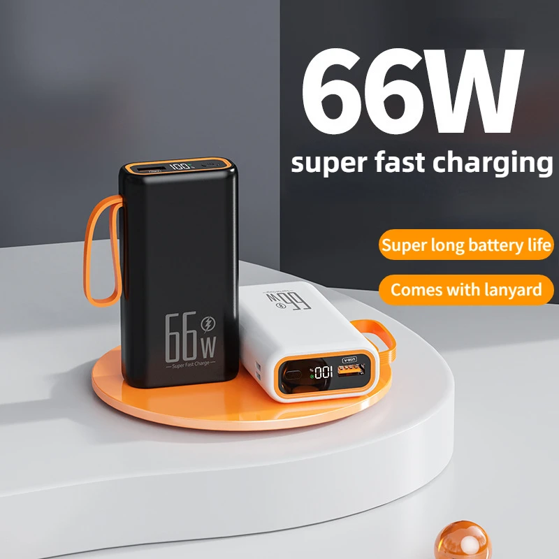 Новейший портативный мини-банк питания большой емкости 50000 мАч 66 Вт с