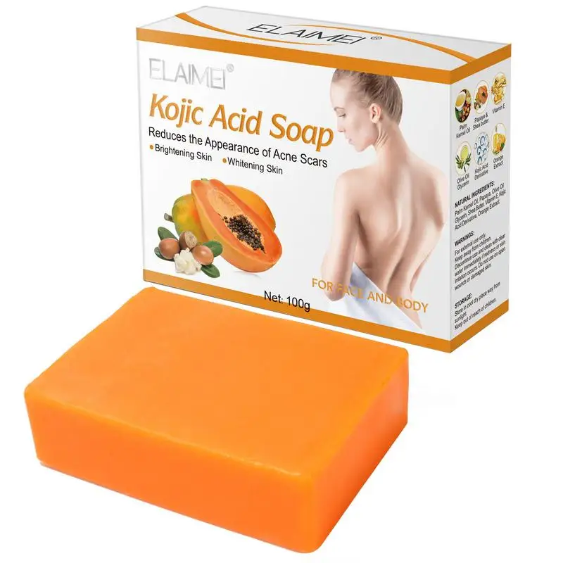 

Мыло Kojic для осветления кожи, 100 г, нежный экстракт папайи, мыло ручной работы для ванны, средство для удаления темных точек, Отбеливающее увл...