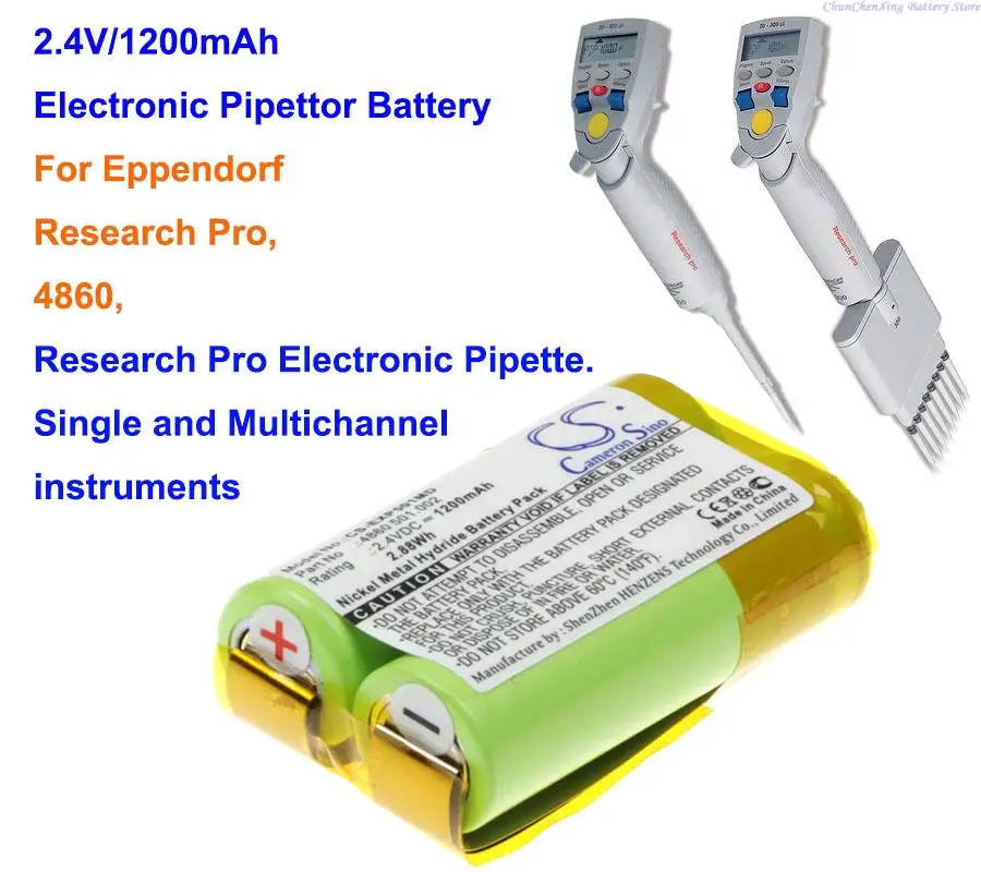 

OrangeYu 1200mAh Electronic Pipettor battery for Eppendorf Research Pro, 4860, Research Pro Electronic Pipette.