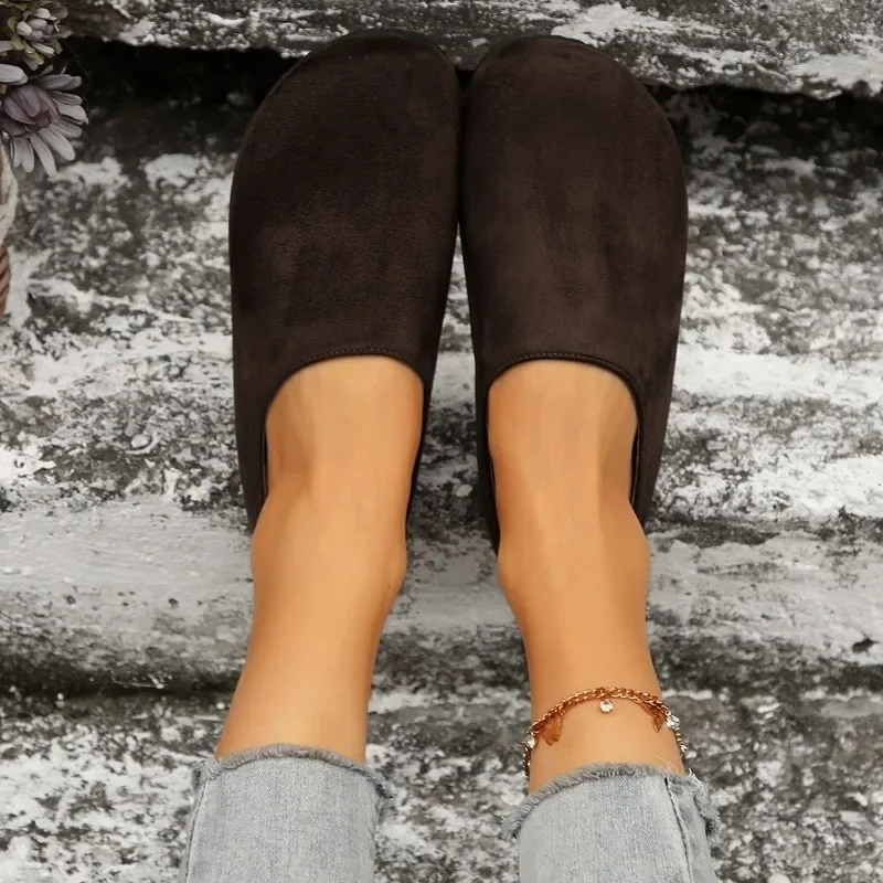 Женские классические пробковые замшевые тапочки новые мягкие сабо обувь с