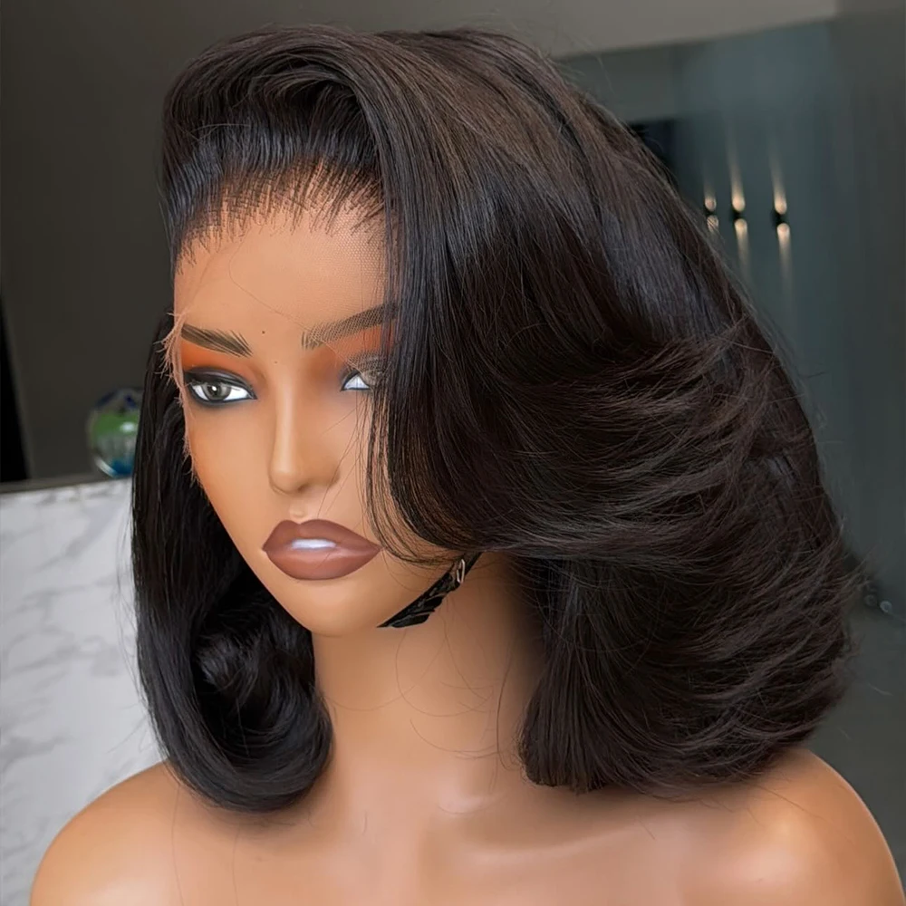 Layered Blunt Cut 13x4 Brazilian Human Hair Wig