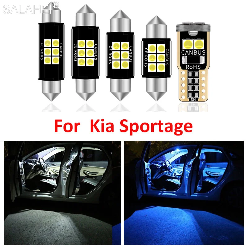 11pcs T10 31MM 39MM LED Bulbs For Kia Sportage 2005 2006 2007 2008 2009 2010 Map Dome Reading License Plate Lights Trunk Lamps