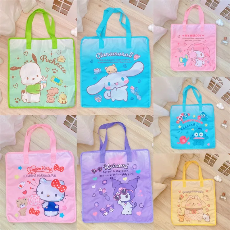 

Kawaii Sanrio Hello Kitty Quilt Storage Bag My Melody Pompompurin Cinnamoroll Kuromi Pachacco Large-capacity Luggage Storage Bag