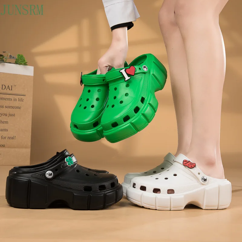 

Women Thick-soled Ladies' Shoes Slippers 2022 Spring New Increased Women Slippers Shoes Woman Sandals Two Wear Garden Shoes