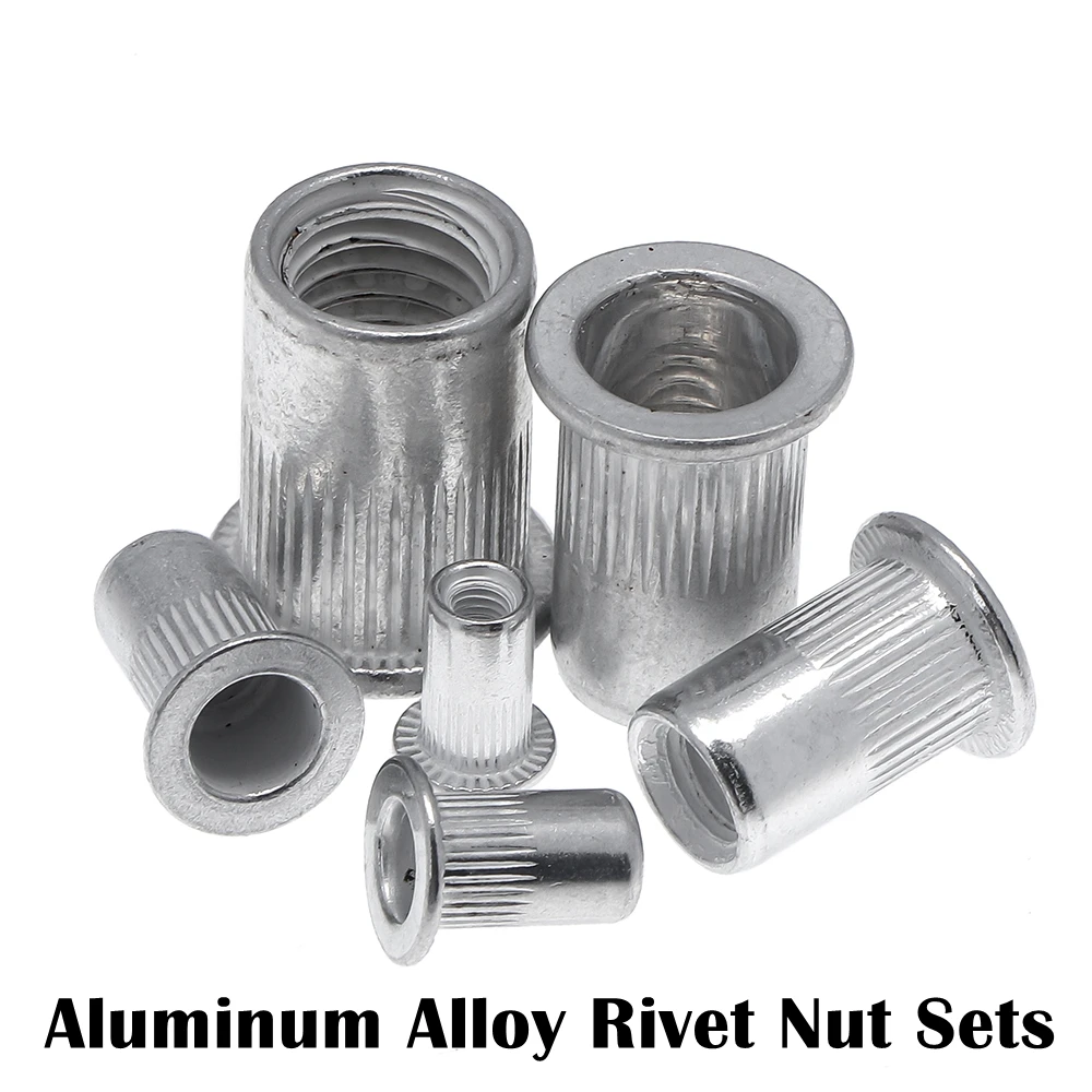 

320/150PCS Aluminum Alloy Rivet Nutsert M3 M4 M5 M6 M8 M10 M12 Flat Head Rivet Nut Multi-size Assorted Kit