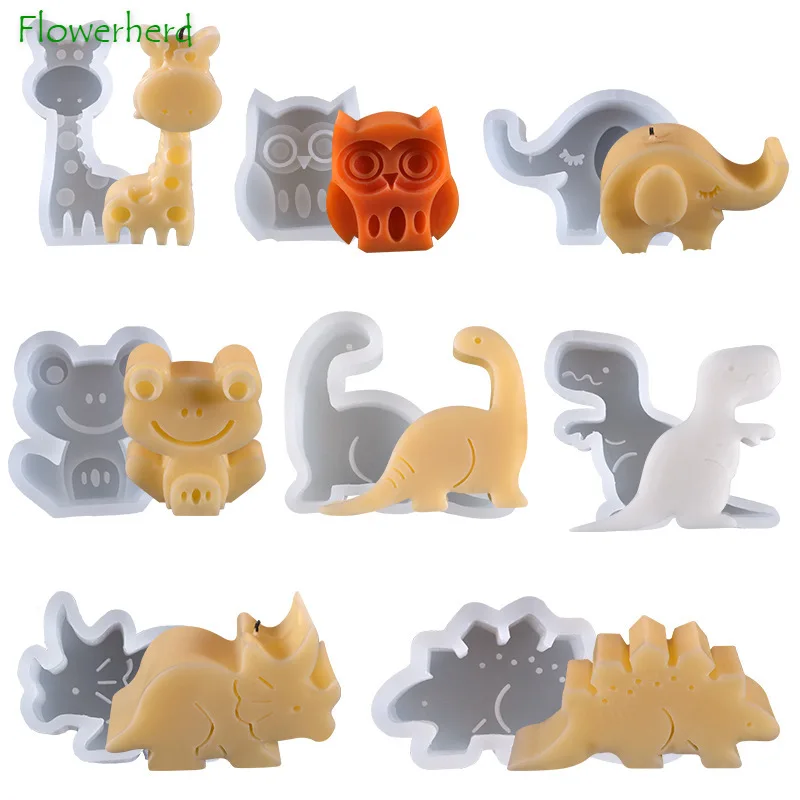 

DIY Plane 3D Animal Candle Silicone Mold Handmade Dinosaur Giraffe Aroma Soap Plaster Candle Molds for Candle Making Resin Molds