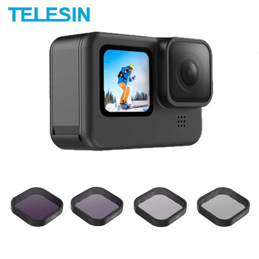 Комплект фильтров TELESIN из алюминиевого сплава для объектива GoPro 9 10 ND8 16 32 CPL |