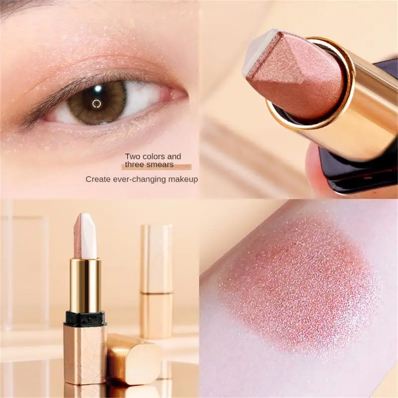 

Double Color Glitter Matte Eyeshadow Stick Lazy No-Drop Powder Beads Bright Eye Makeup Waterproof Long-lasting