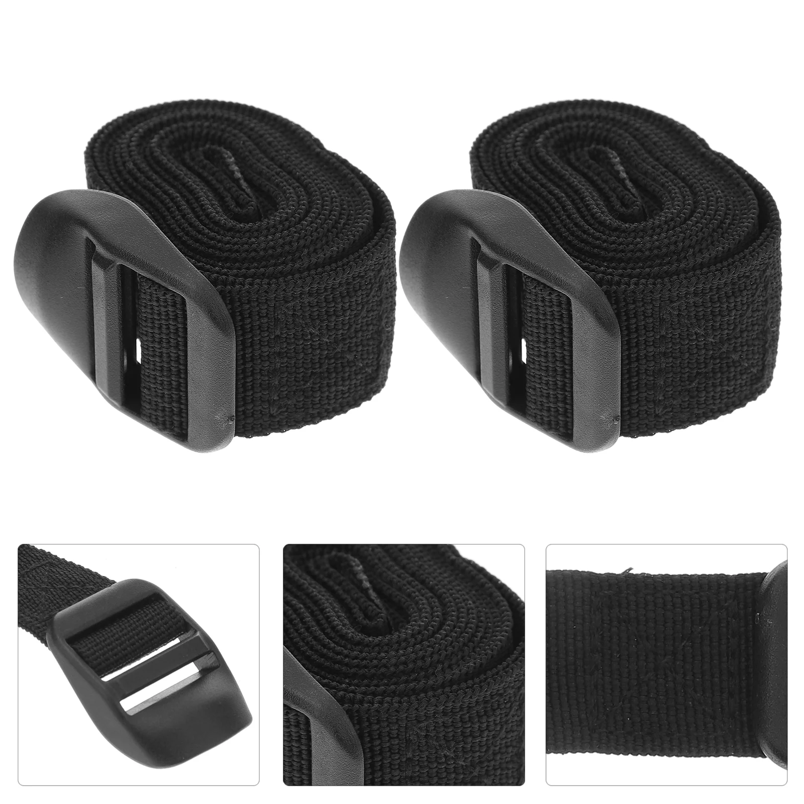 

3pcs 1.5m Practical Tie Down Strap Ratchet Belt Suitcase Strap Cargo Lashing with Press Buckle for Outdoor (Black)