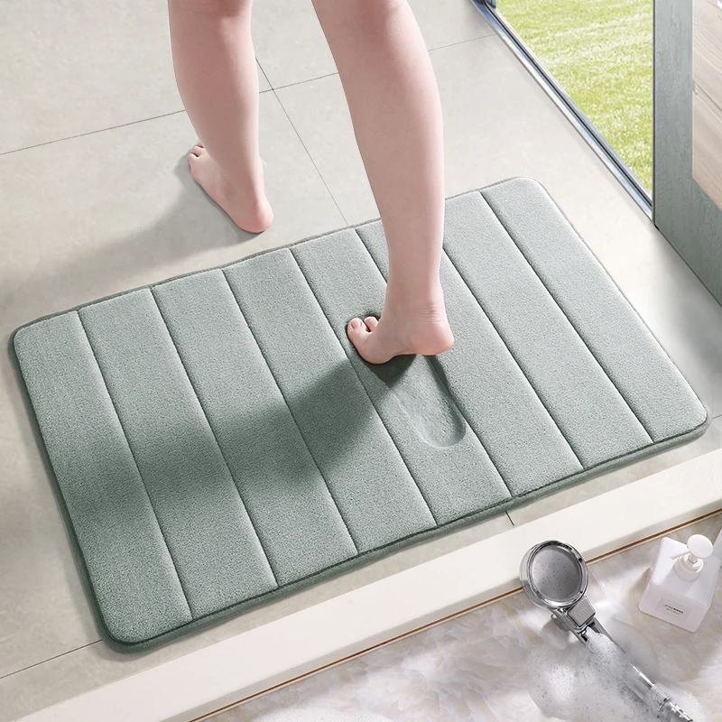 

Bathroom Mat Velvet Absorbent Toilet Area Rug Non-Slip Bath Memory Foam Water Absorbent Rug Toilet Floor Mat Gadgets