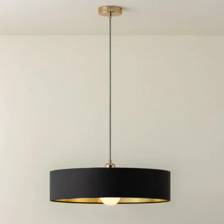 

Dining Room Chandelier Retro Black Gold Cloth Cover Modern Bedroom Study Hotel Model Room Simple Lighting Home Decor