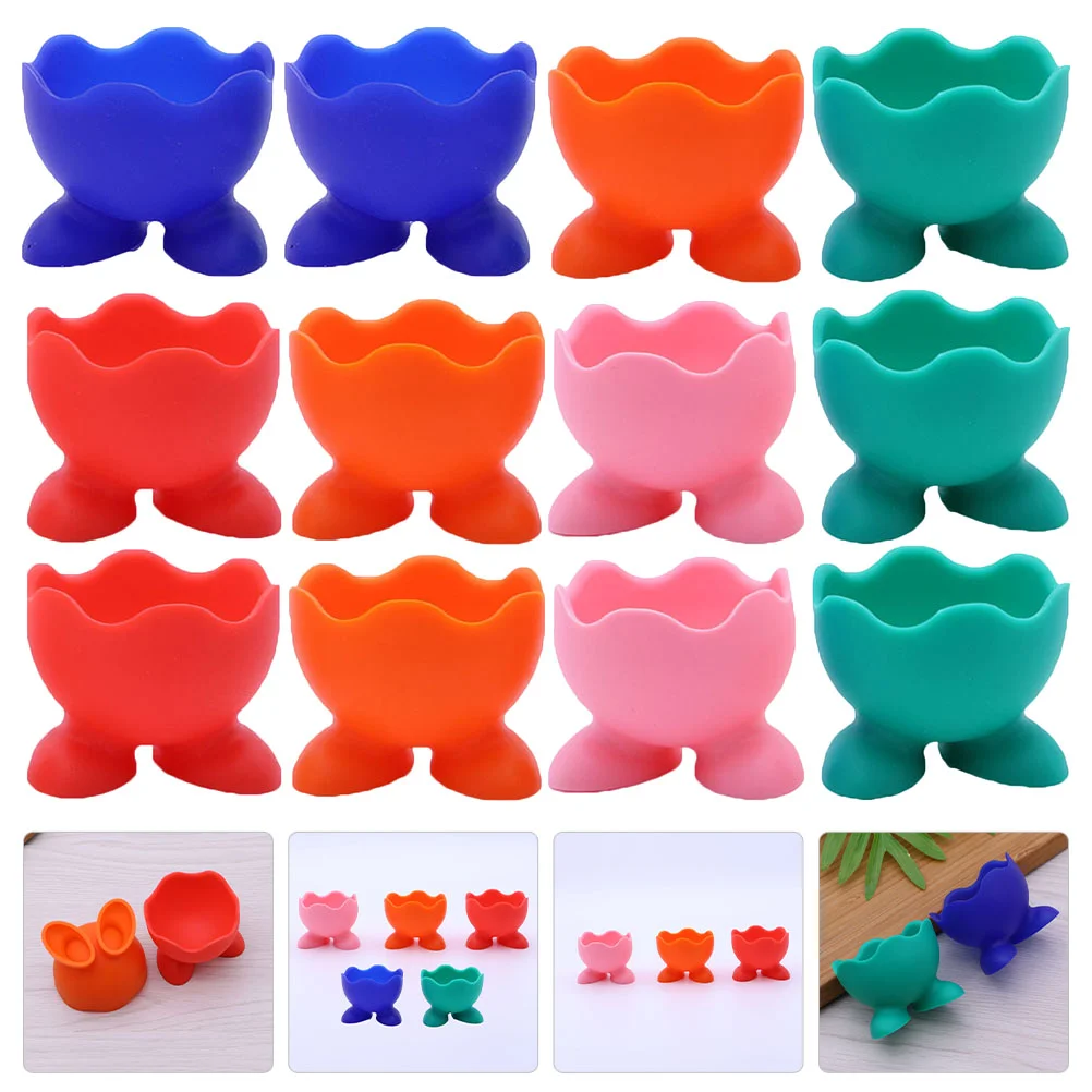 

12 Pcs Air Cooker Egg Storage Cups Silicone Whisks Boiled Eggs Utensil Oven Accessories Boiled Egg Cup Tray Egg Rack Egg Boiler