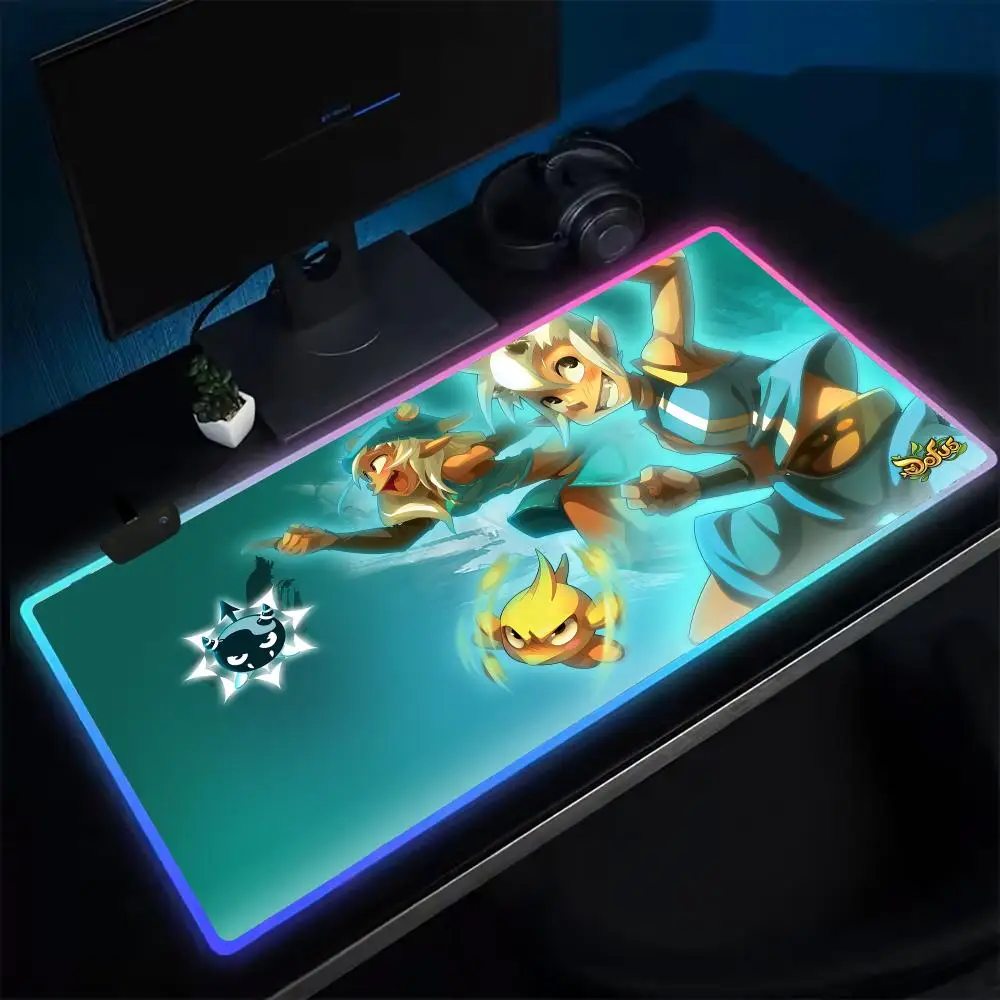 Фото Коврик для мыши DOFUS, игровой коврик для мыши в стиле аниме, светодиодные настольные коврики с подсветкой, резиновые настольные коврики XXL RGB №3