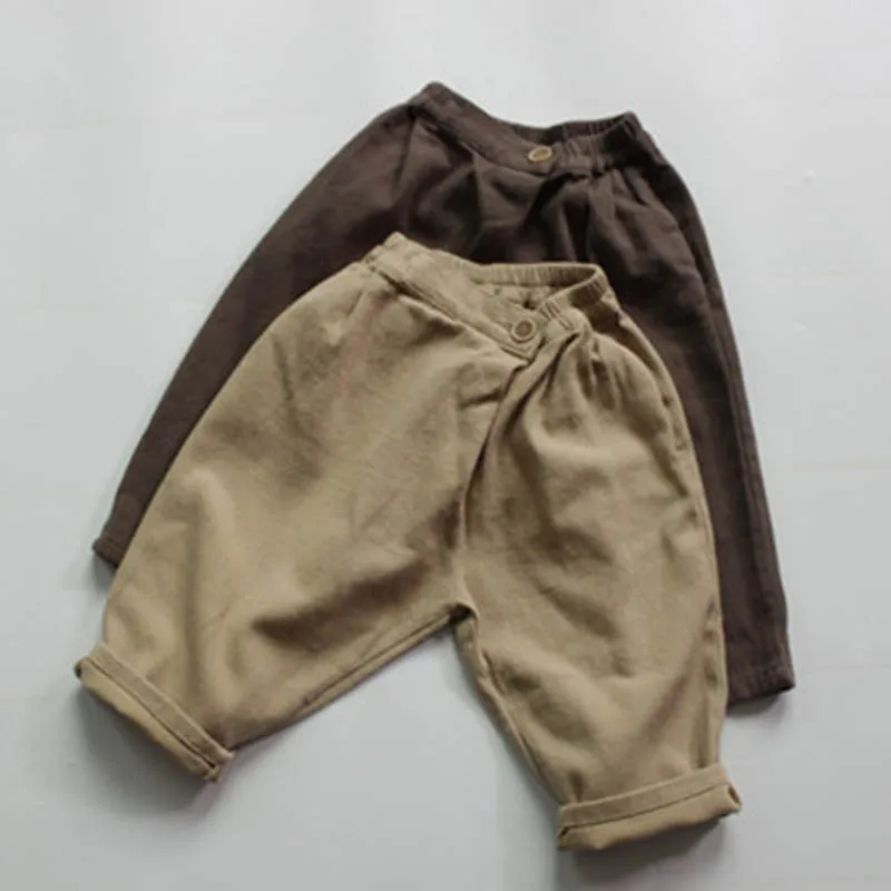 

Детские хлопковые брюки на возраст 1-7 лет с эластичным поясом