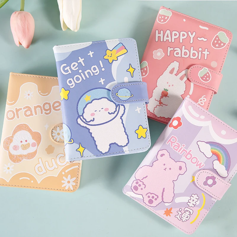 

Cartoon Rabbit Bear Notebook Colorful Inner Page DIY Hand Account Journal Planner Book Writing Pad Kawaii Korean Stationery