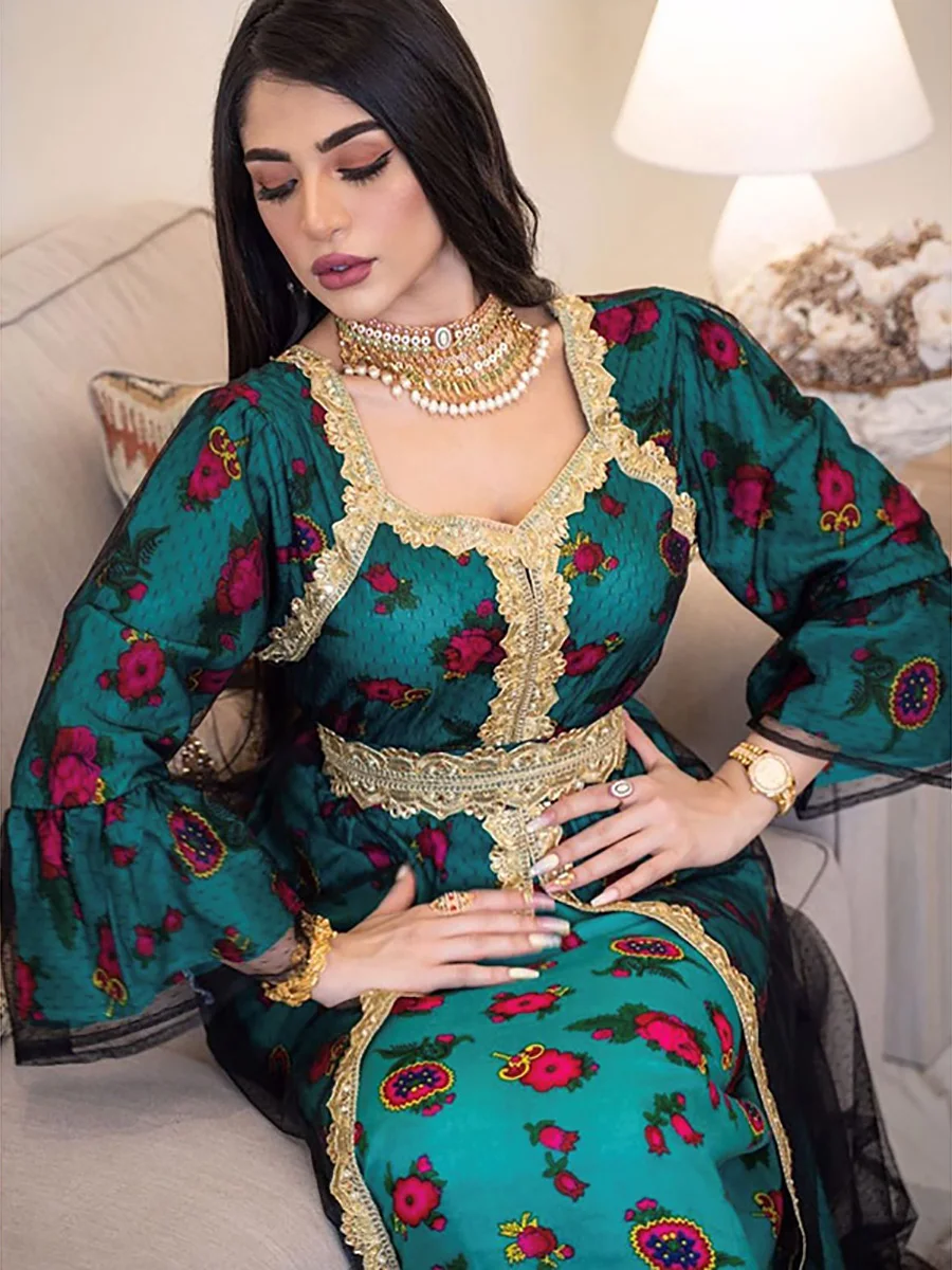 

Ramadan Women Muslim Abaya Arab Dubai Islamic Clothing Eid Mubarak Dress Fashion Turkey Patchwork Embroidery Indian Kaftan Dress