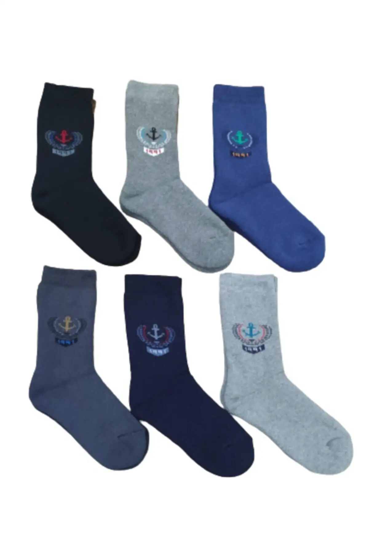

Men's winter cotton thick towel thermal socks 6-patterned socket socks navy blue underwear