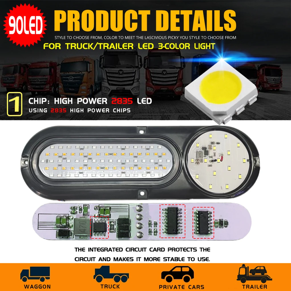 

Комплект из 2 задних фонарей для грузовиков, водонепроницаемые сигнальные лампы, безопасность для ночной езды, предустановленный внешний с...