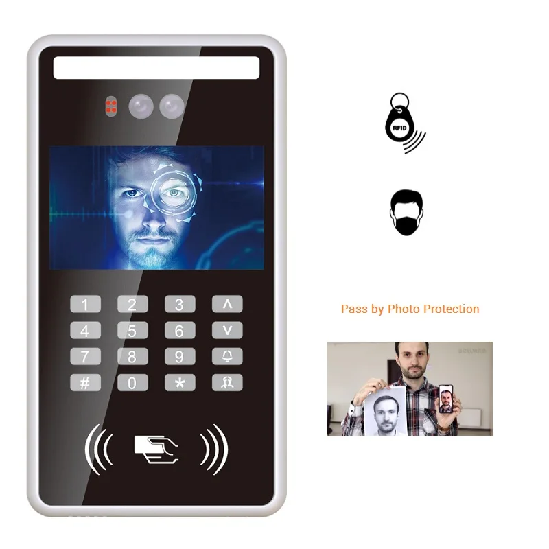 

5 Inch Face Reader Supports Door Sensor and Exit Button with card reader and keyboard