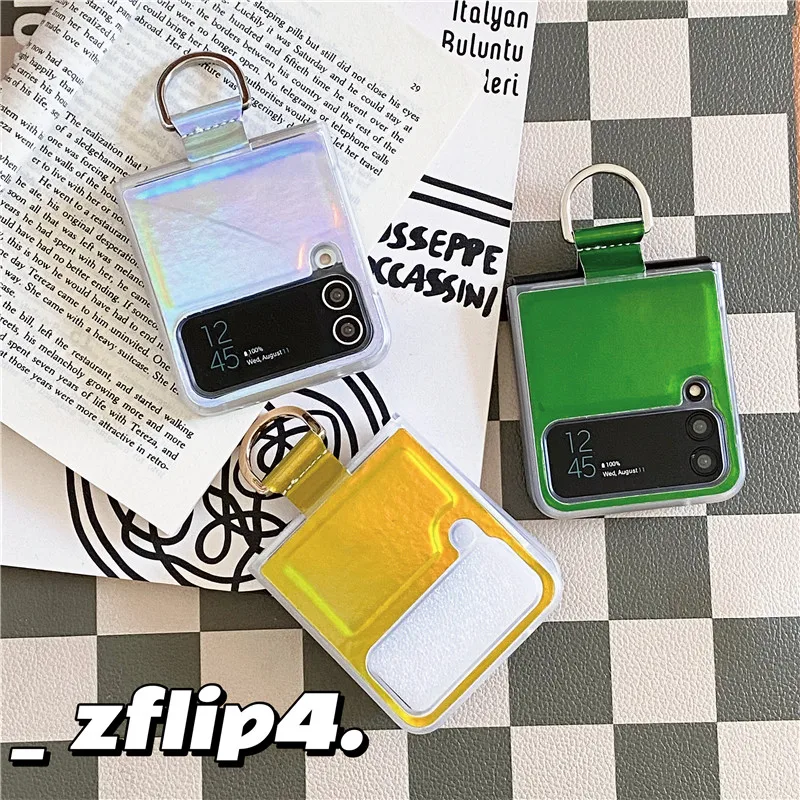

For Samsung Z Flip 4 Case 2022 Original Design New Phone Cover for Samsung Galaxy Z Flip 4 5G Cases Flash Laser with Ring
