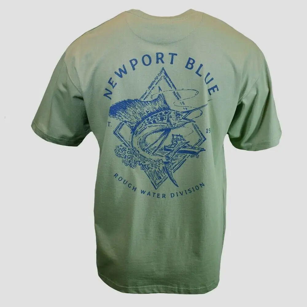 Мужская футболка Ньюпорта стандартного качества-отпуск на лодке грубая вода.