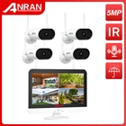 ANRAN 5MP камера наблюдения H.265 + Ультра HD видео система безопасности IP66 водонепроницаемый открытый беспроводной 8CH NVR комплект инфракрасный ночной
