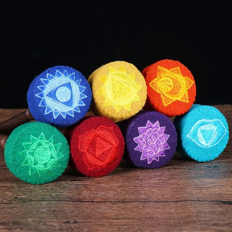 

1PC Bowl Hammer Nepal Style Buddhism Healing Creative Flannelette Practicing Colorful Percussion Musical Instrument Accessories