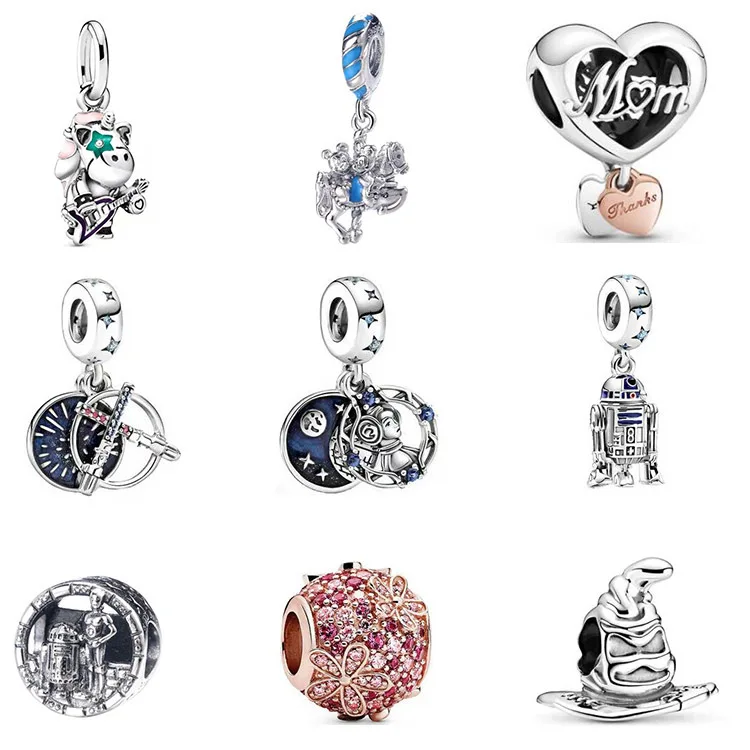 

100% Silver Color charms MOM Girl Heart Charms fit Original Pandora Beads Bracelet silver jewelry