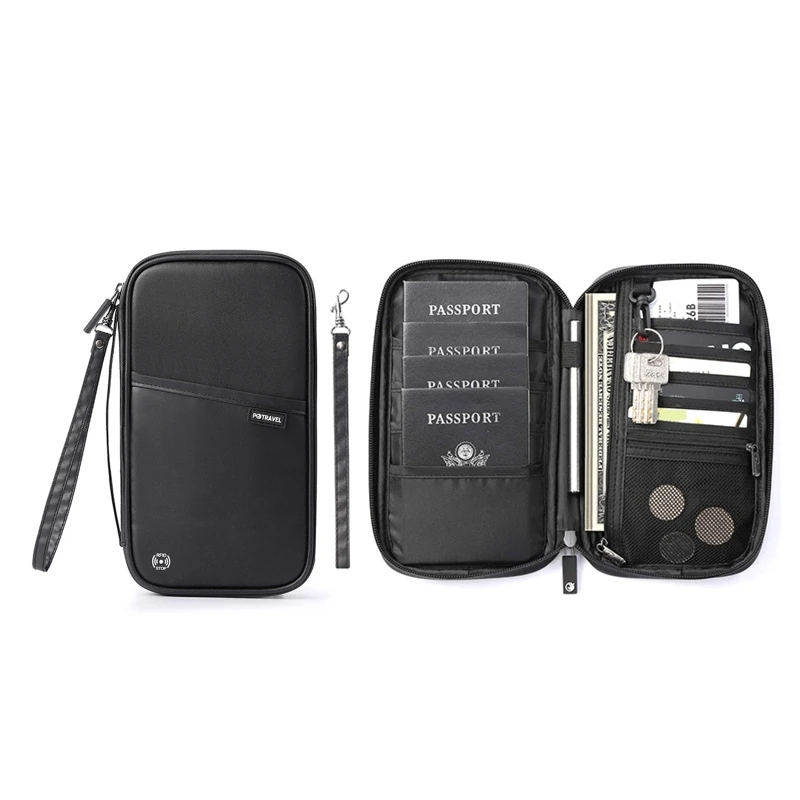 

Waterproof Nylon Storage Bag Travel Document Card Passport Bag Wallet Money