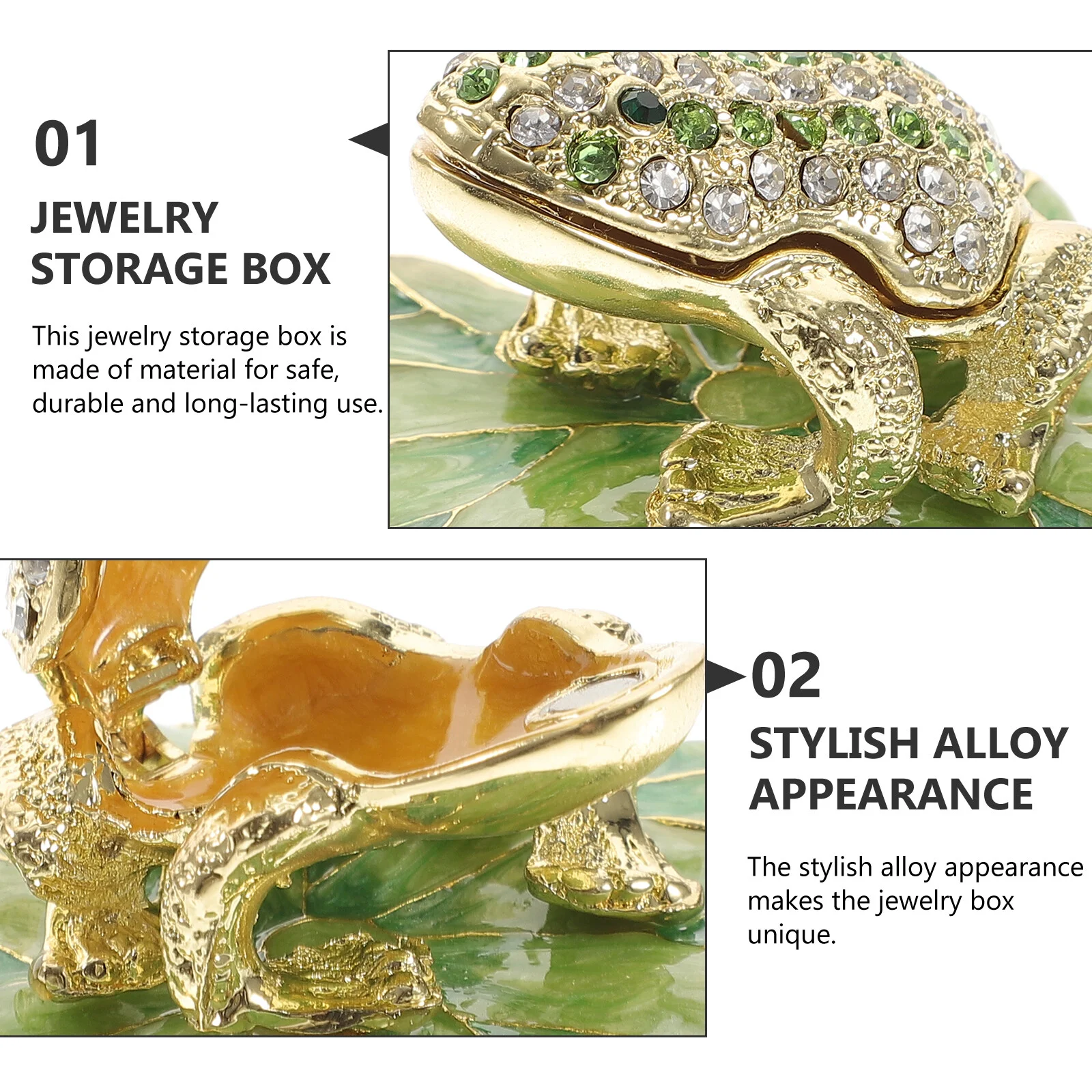 House Decorations For Home Plate Earrings Organizer Box Desktop Adornment Creative Alloy Frogs Figurine Miss