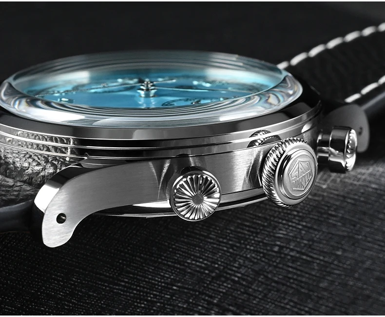 San Martin Мужские Роскошные Часы Хронограф Кварцевые 38 мм Наручные Пара 50 м