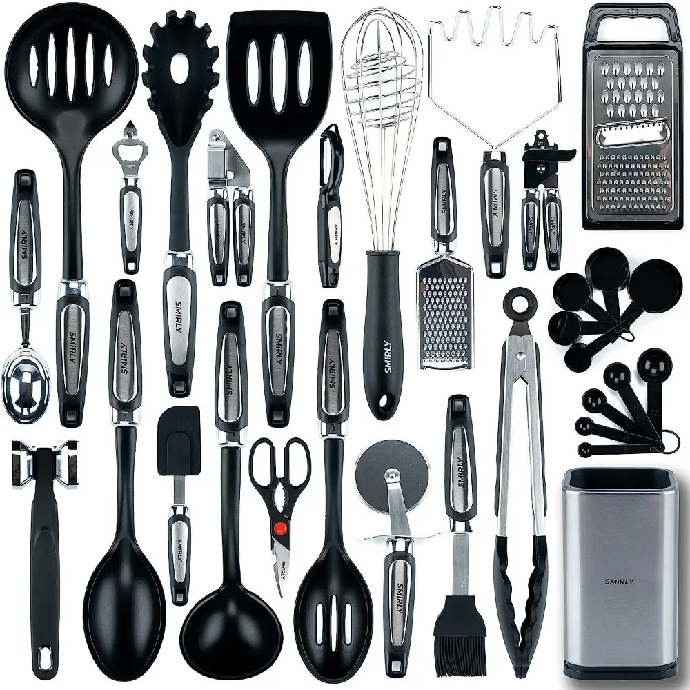 

Silicone Kitchen Utensils Set with Cooking Utensils Set for Nonstick Cookware, Kitchen Cookware Set