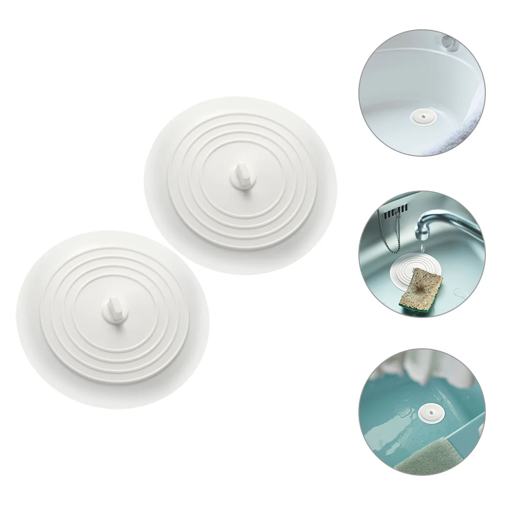 

2 Pcs Sink Drain Stopper Silicone Shower Covers Water Blocking Bathroom Accesorries Round Silica Gel Plug Kitchen Supplies