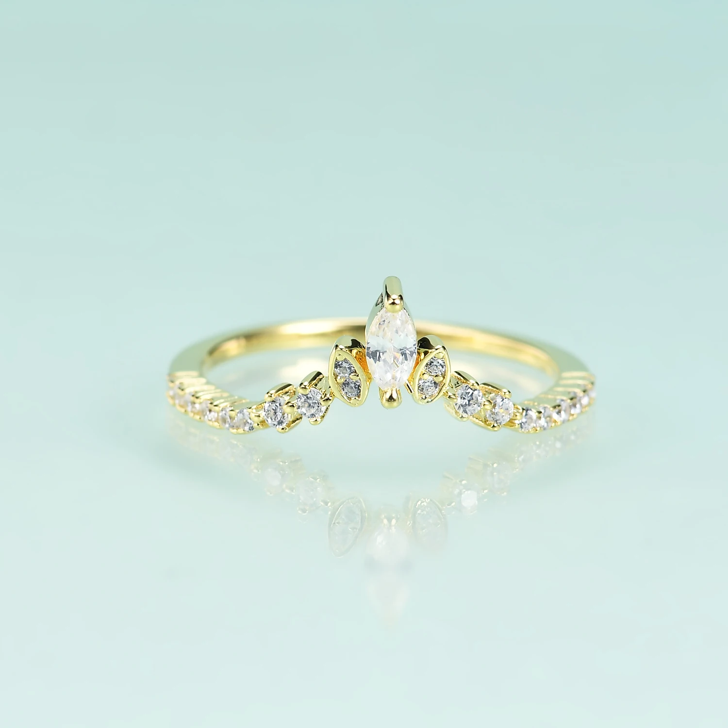 

Женское кольцо из розового золота с муассанитом GOLUCA 585, 14 к