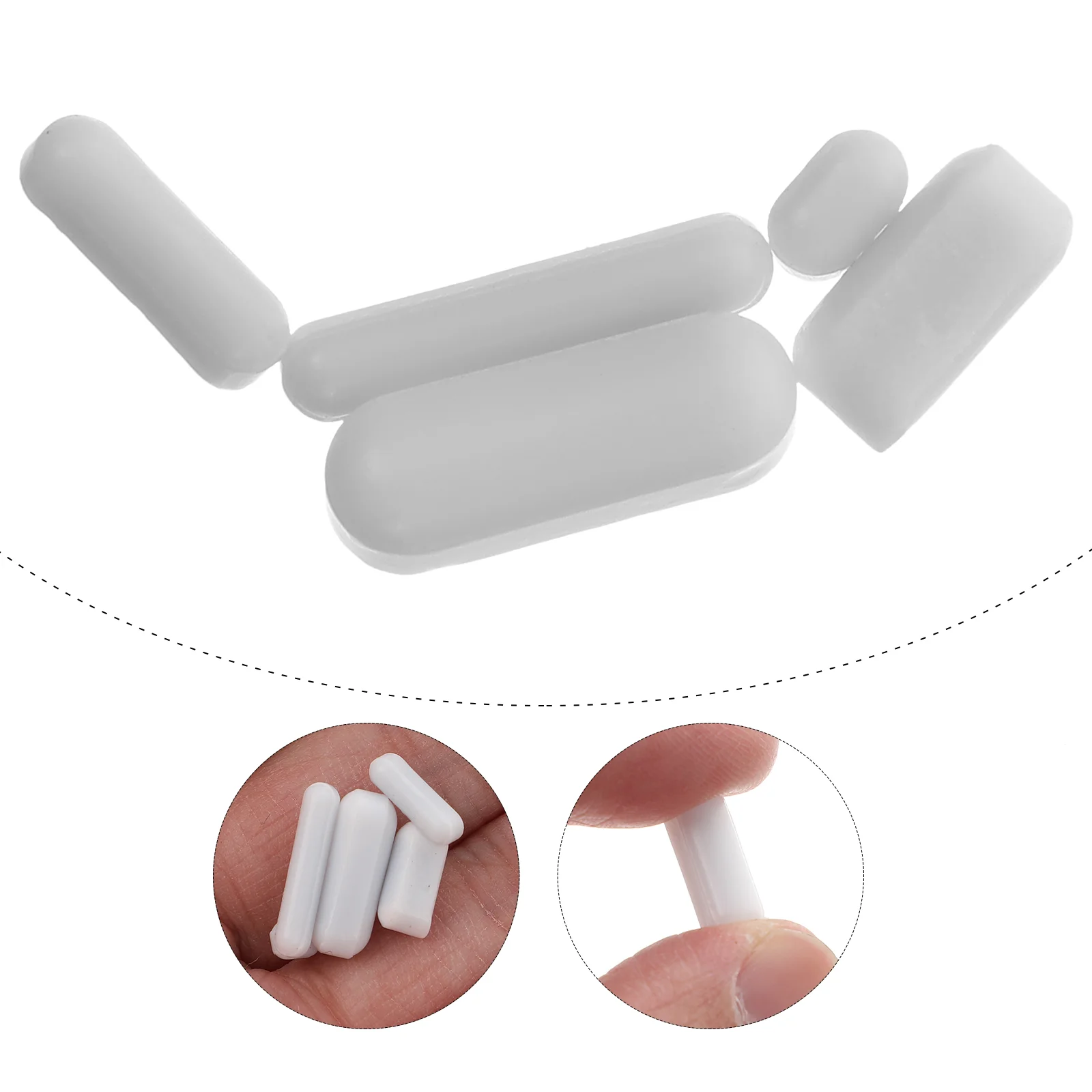 

5 Pcs White Tooss Practical Mixer Rod Electromagnetic White PTFE Laboratory