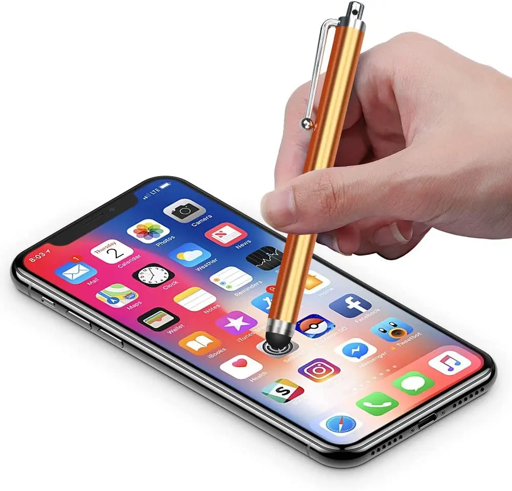 100 шт. 9 0 металлический емкостный стилус ручки для сенсорного экрана iPad iPhone Samsung