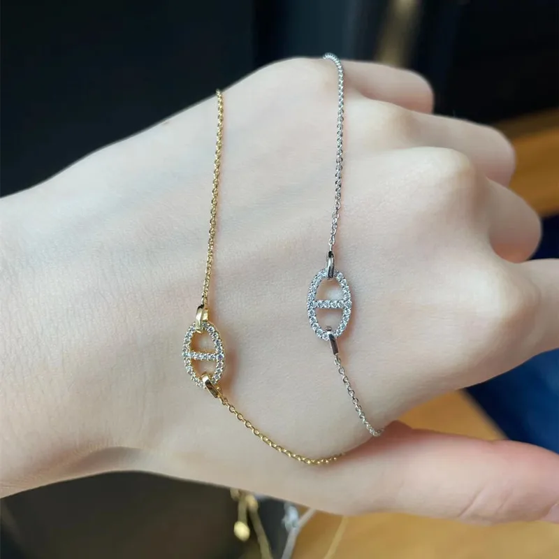 S925 Silver Pig Nose Necklace Earrings Women Summer Versitile Fashion Simple Choker for Girlfriend Light Luxury Gift