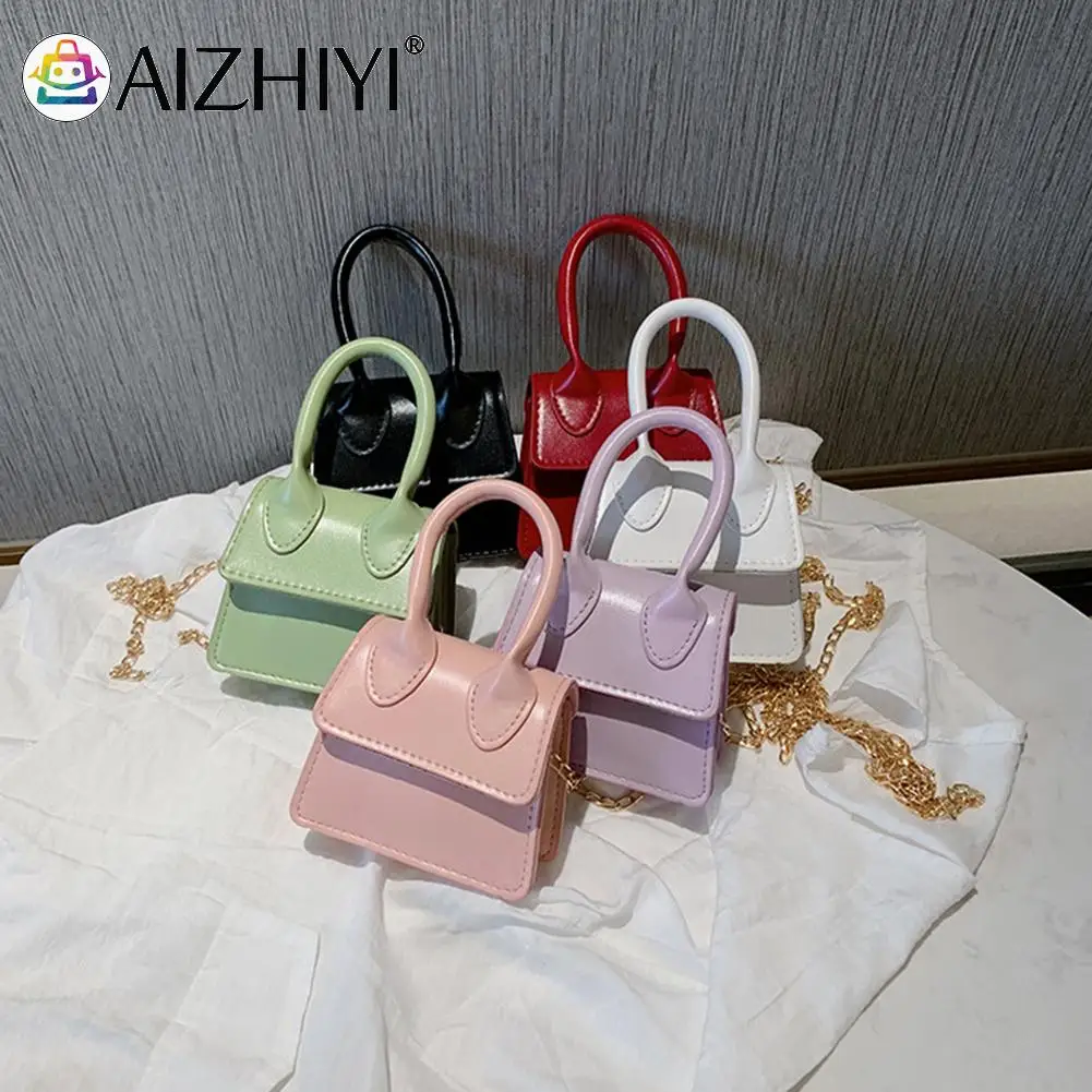 

Mini Tote Bag Solid Color Square Messenger Pouch Women Crossbody Bag Female Simple Purse Flip Handbags Streetwear