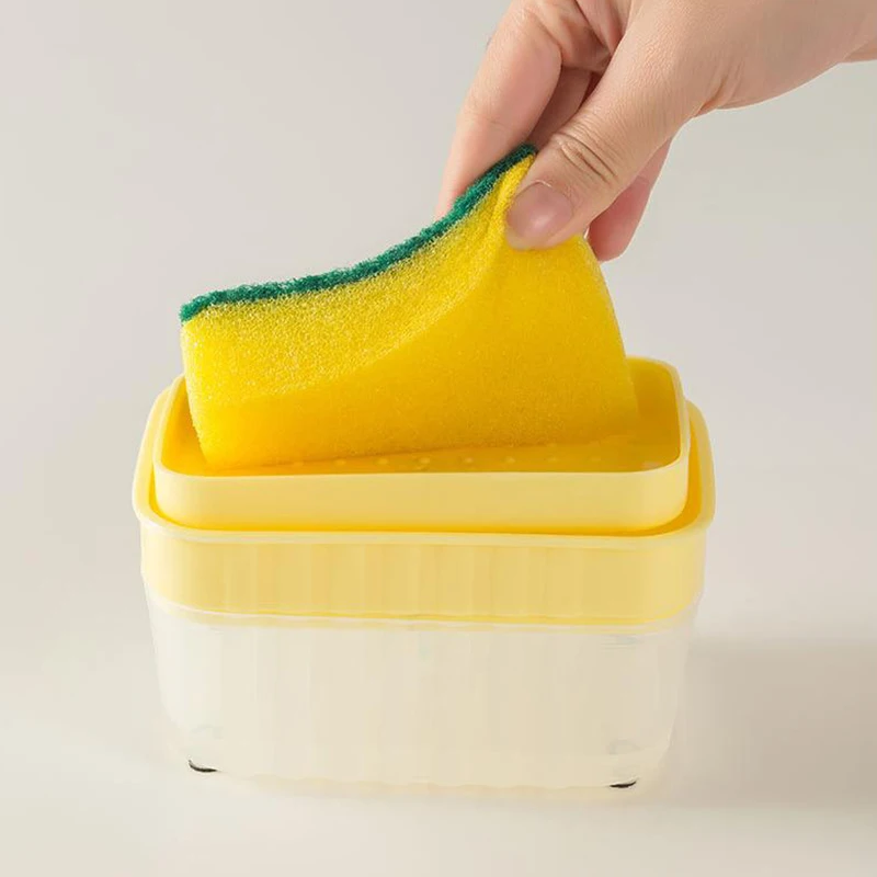 

Soap Dispenser Pump Sponge Rack Manual Press Cleaning Liquid Container Manual Press Soap Organizer Kitchen Tool