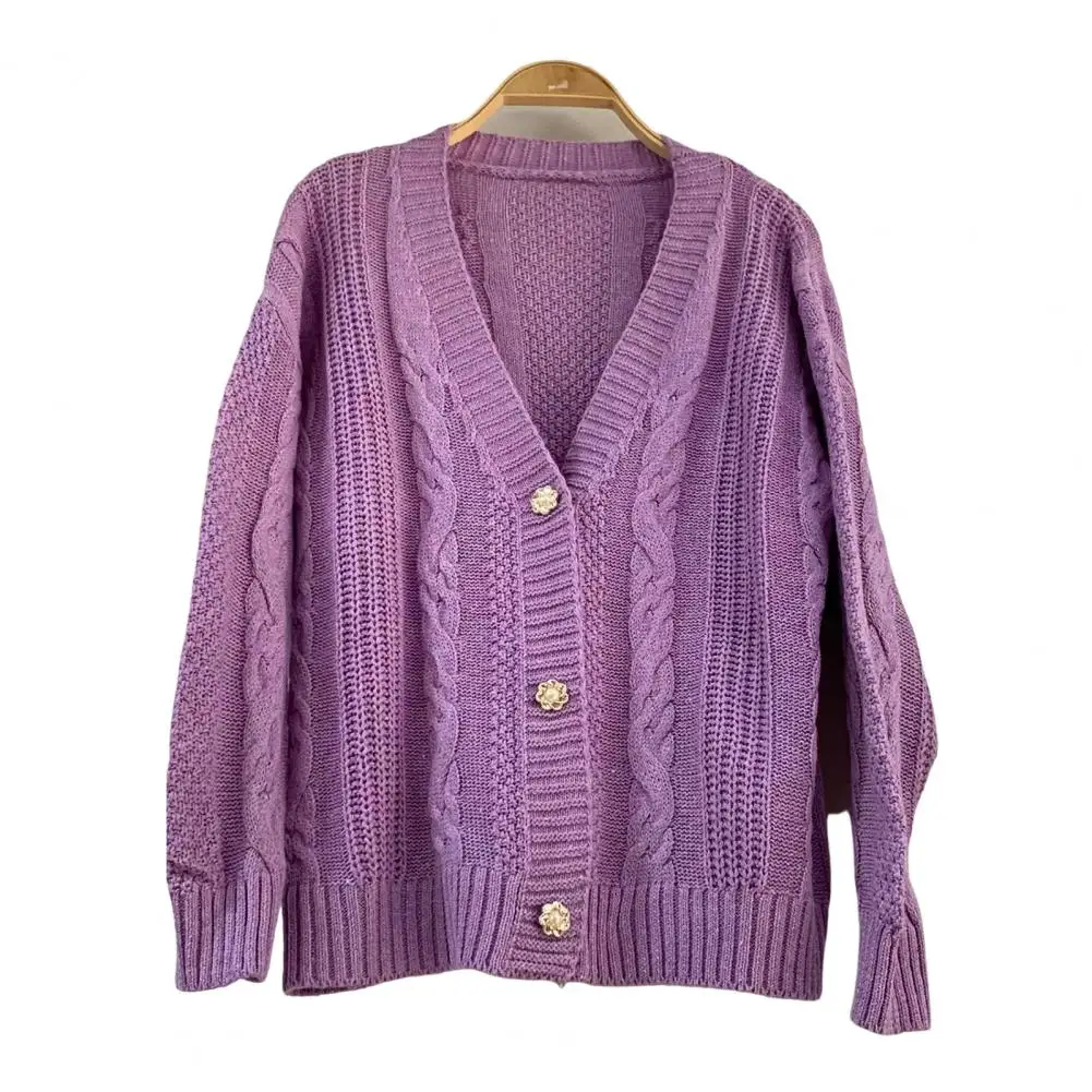 

Теплое Мягкое осенне-зимнее однотонное вязаное пальто с пуговицами и планкой, уличная одежда