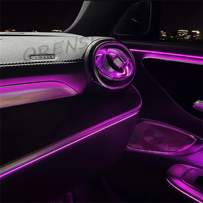 Фото 64-цветная подсветка салона для Mercedes-Benz W206 W254, 4D вращающаяся крышка динамика, активная подсветка салона, элемент декоративной подсветки №4