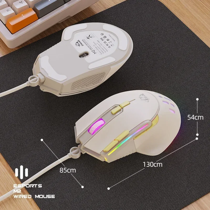 2024 M2 Киберспортивная макро-мышь 12800 точек на дюйм 9 клавиш проводная USB-игровая