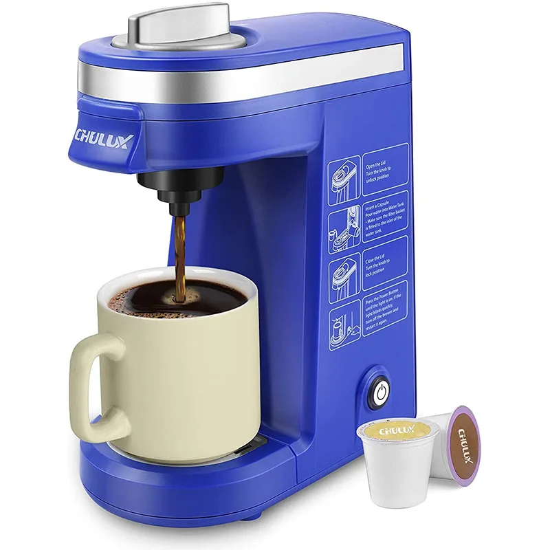 

CHULUX Single Serve Coffee Brewer for Pod Capsule with 12 Ounce Built-in Water Tank,800 Watts,Gray
