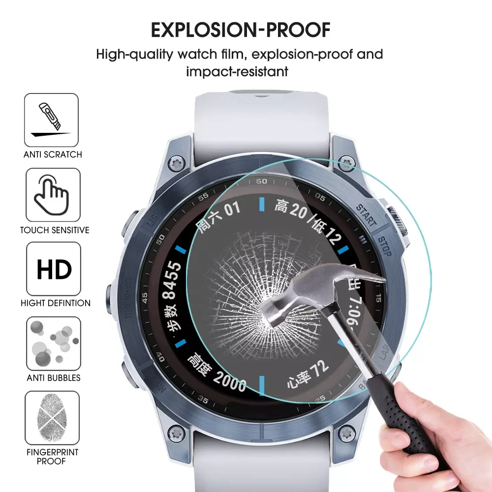 

Tempered Glass Clear HD Protective Film for Garmin Fenix 7 7S 7X Smart Watch Protective Explosion-proof Anti Scratch Film