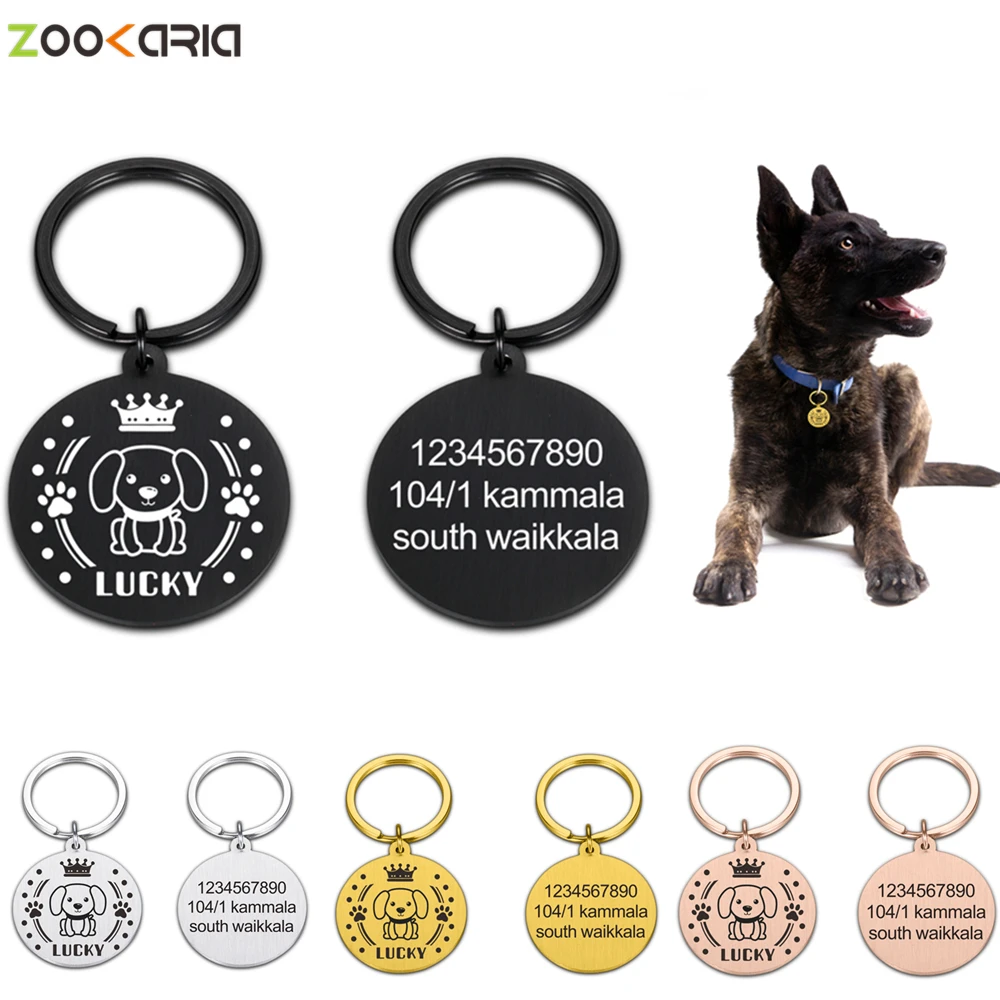 

Personalized Pet Id Tags Medal Engraving Dog Collar With Name Number Kitten Dogs Anti-lost Pendant Customized DIY Accessories