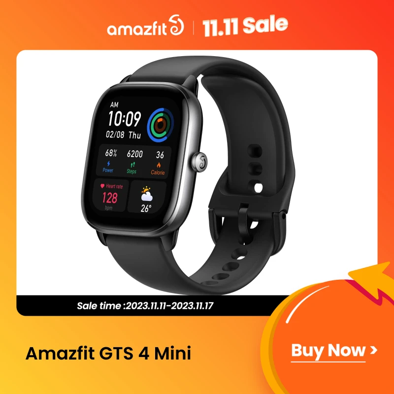 

New Amazfit GTS 4 Mini Smartwatch With Alexa Built-in 24H Heart Rate 120 Sports Modes Smart Watch Zepp App